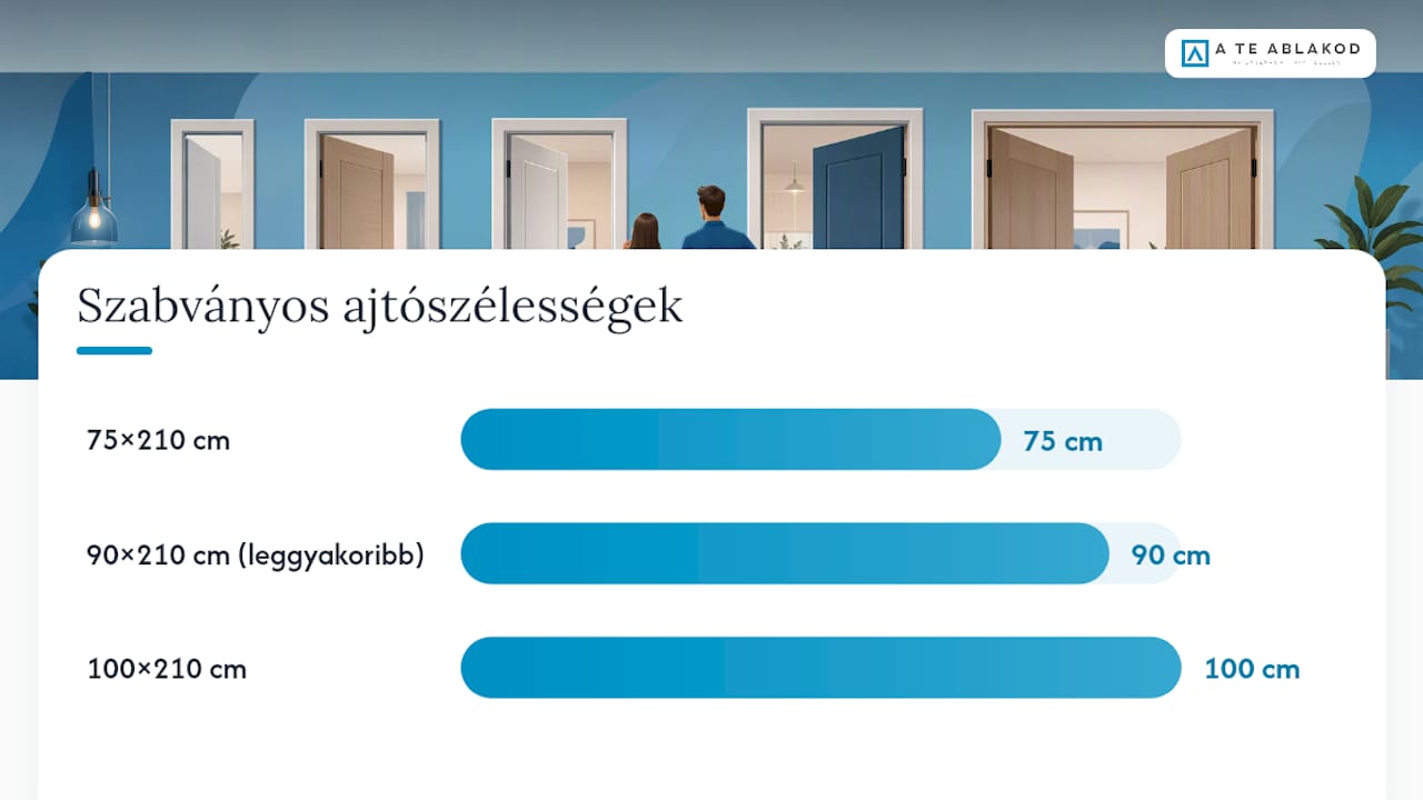Áttekintő ábra a különböző szabványos ajtóméretezési rendszerek összehasonlításáról