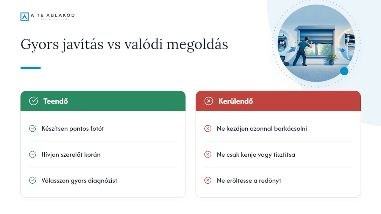 A gyors javítás csábítása és a valódi megoldás közötti különbség — overview diagram