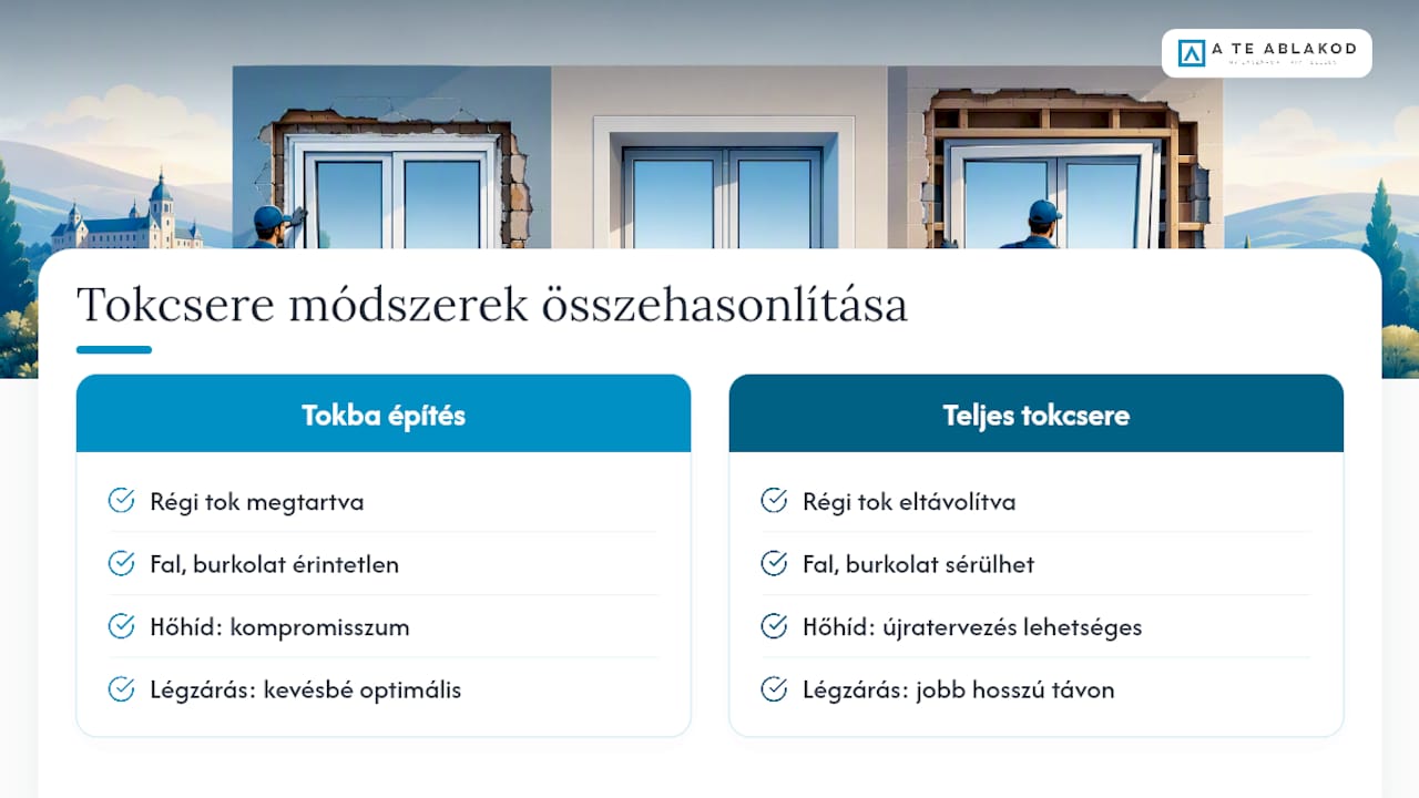 Tokba építés és teljes tokcsere: összehasonlítás