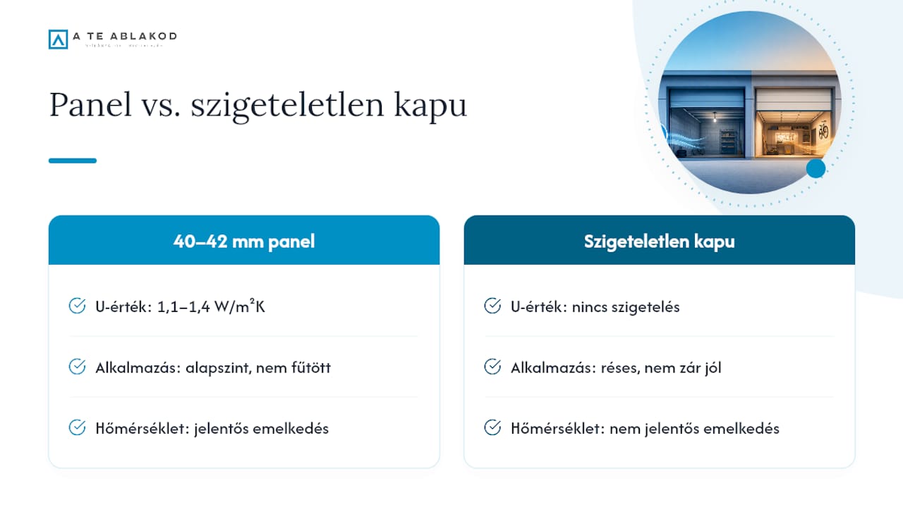 Panelvastagság és U-érték összehasonlítása