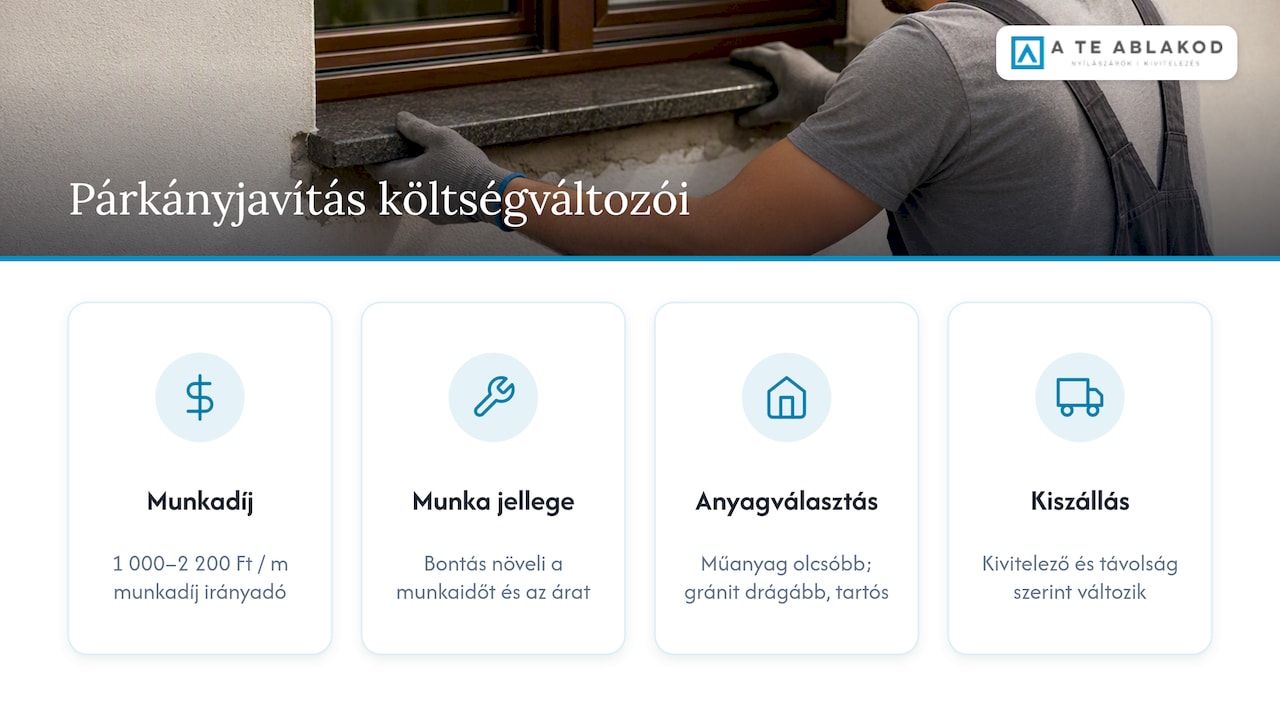 Mennyibe kerül a párkányjavítás Pest megyében? — overview diagram