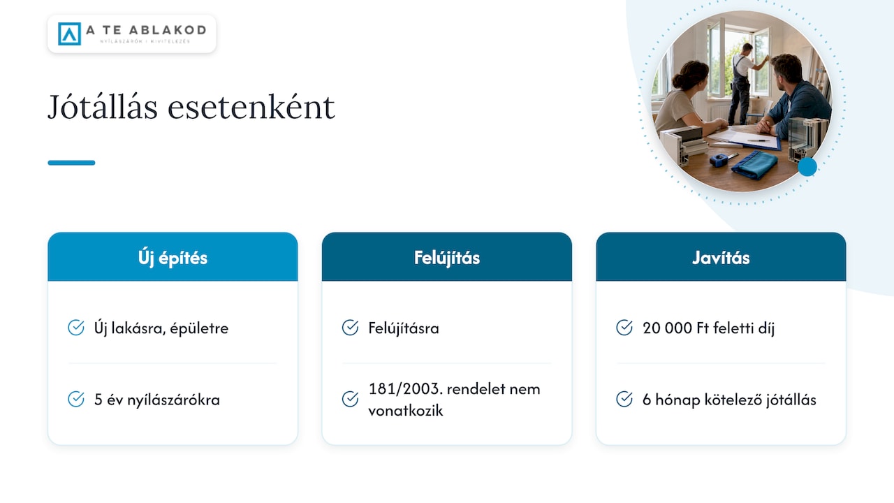 Jótállási időtartamok építésnél és javításnál